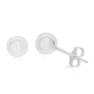 Sterling Silver 6mm Plain Ball Stud Earrings