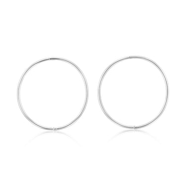 Sterling Silver Plain 25mm Sleeper Earrings