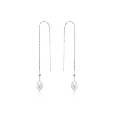 Ania Haie Pearl Threader Earrings Silver | Ice Jewellery Australia